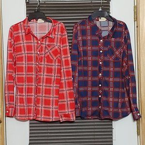 Doublju womans plaid blouses size xl